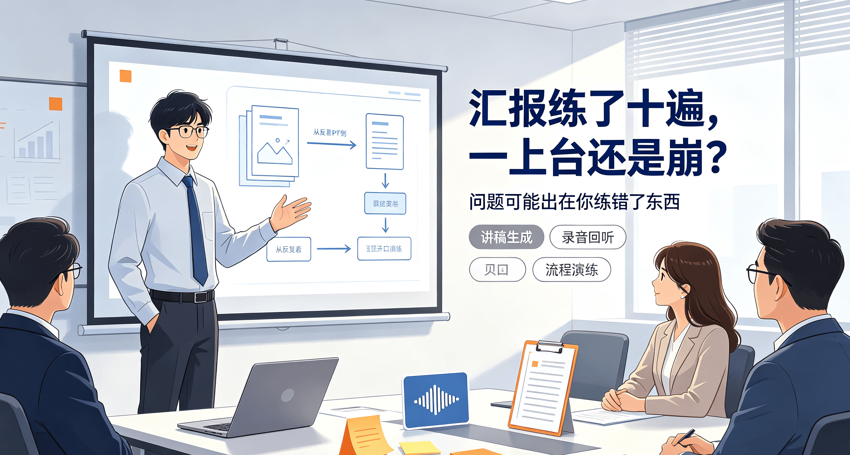 汇报练了十遍，一上台还是崩？问题可能出在你练错了东西