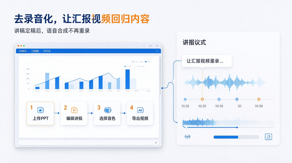 汇报视频不用愁：一套“去录音化”的轻量制作思路