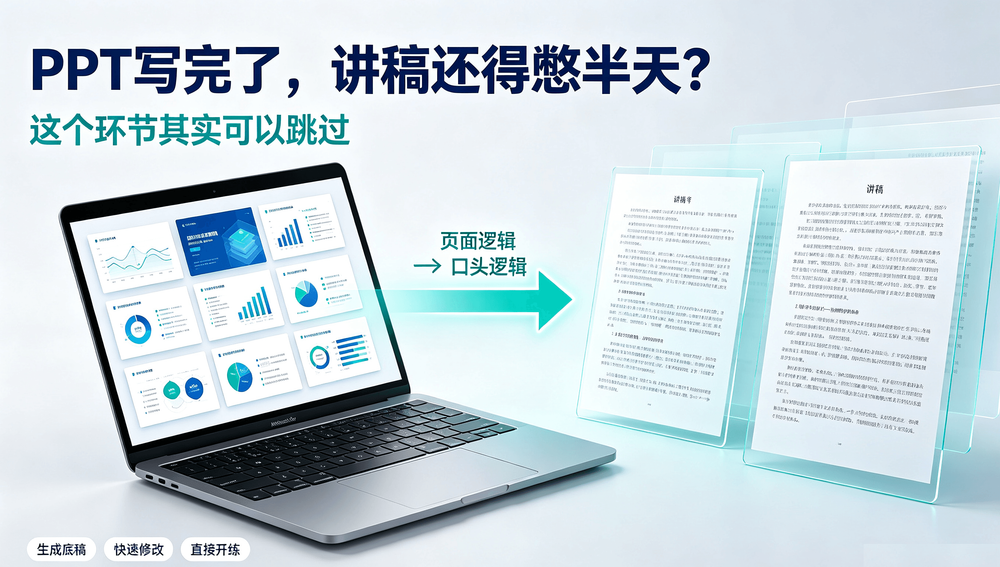 PPT写完了，讲稿还得憋半天？这个环节其实可以跳过
