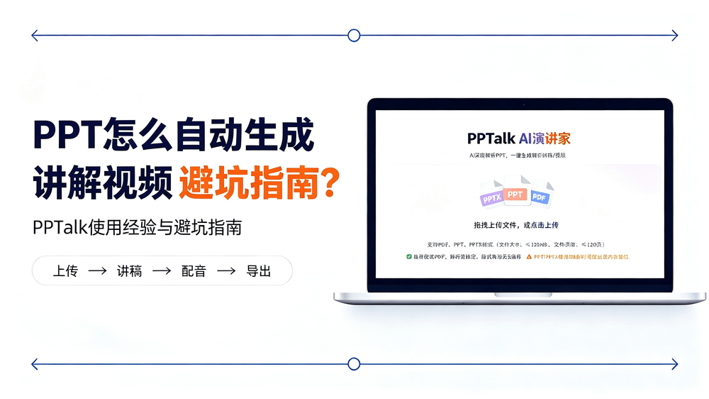  PPT怎么自动生成讲解视频？PPTalk使用经验与避坑指南